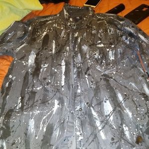 Custom hand painted denim shirt